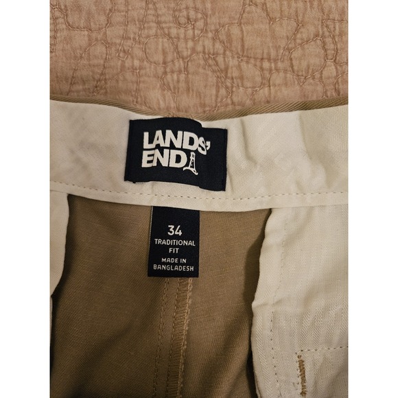 NWOT Lands' End Traditional Fit Men's Khaki Chino Shorts, Size 34 - Picture 3 of 8